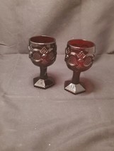 2-Vintage Avon Cape Cod Ruby Red Glass Wine Goblets - $11.40