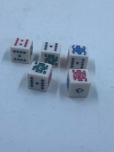 5 Vintage Poker Game Dice (6 Sided) 5/8” Good Condition Decoration Cake ... - $9.85