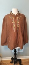 Adrian Delafield By Haband 100% Cotton Embroidery Shirt Jacket - $21.99