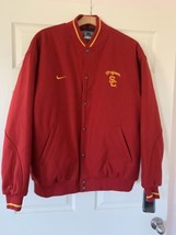 NEW! Nike Team USC Trojans 75% Wool Varsity Athlete Jacket XL Letterman Snap NWT - £226.87 GBP