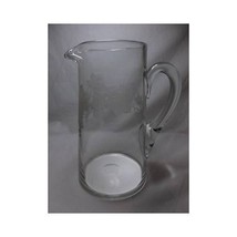 Vtg Clear Glass ETCHED GRAPE VINE PITCHER Juice water acid etch Large 9&quot; - £32.74 GBP