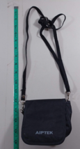 Vintage aiptek Crossbody Bag Pouch black Small 90s Shoulder or belt - £4.75 GBP