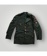 US Army Green Dress Jacket Coat w/ Patches 40 S - £51.78 GBP