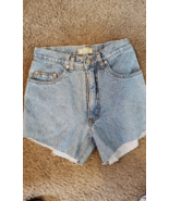 Vintage Donna GUESS Tagliato Sbiadito Jeans Blu Diem Corto Shorts Verde ... - $23.92
