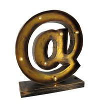 Scratch &amp; Dent Rustic Finish LED Lighted @ Symbol Table Decor - £35.04 GBP