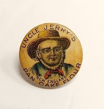 ANTIQUE 1896 UNCLE JERRYS NEW ENGLAND PAN CAKE FLOUR STICK PIN BACK BUTT... - £32.08 GBP