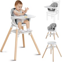 Wooden Baby High Chair, 11 in 1 Convertible Chair for High Chair, Booste... - £56.02 GBP