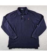 Vintage Polo Ralph Lauren Rugby Shirt Mens XL Blue Preppy Long Sleeve 90s - $59.39