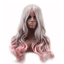 Cosplay Long Hair Wigs Middle Part Synthetic Hair Ombre Pink 26inches - £10.22 GBP