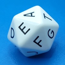 Scattergories 20 Sided White Die Replacement Game Part D20 Icosahedron Letter - £5.53 GBP