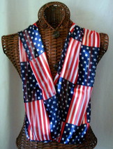 American Flag Scarf Long 13&quot;x60&quot; Facial Covering Small Print USA Politic... - £7.90 GBP