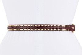 Rebecca Minkoff Belt Large 36&quot; - 40&quot; $78 Studded Brown Leather Lobster Clasp NWT - £34.43 GBP
