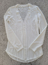 Maurices Open Cardigan Lightweight Cotton Sweater White Medium - £10.91 GBP