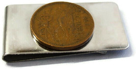 1956 20 Centavos Coin Money Clip Stainless Steel Wallet Cash Holder Silver - £23.36 GBP