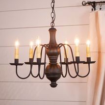 Chesterfield Wood Chandelier in Americana Black - 6 Light image 2
