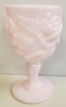 FENTON/L.G. Wright Madonna Inn Wild Rose Rare Pink Tuscan Crown Lg 6-3/8&quot; Goblet - $93.98