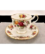 Rosina-Queen&#39;s Porcelain Cup &amp; Saucer Set, Roses Pattern, Gold Trim, Eng... - $26.72 CAD