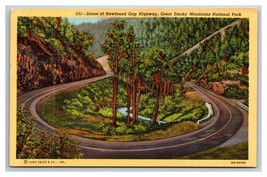 Loop Over on Newfound Gap Hwy Great Smokey Mountains UNP Linen Postcard V22 - £1.51 GBP
