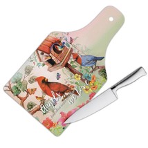 Cardinal Colorful House : Gift Cutting Board Bird Grieving Lost Loved One Grief  - £22.74 GBP