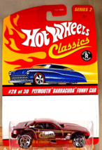2005 Hot Wheels Classics Series 2 28/30 Plymouth Barracuda Funny Car Red BFGR5Sp - £11.34 GBP