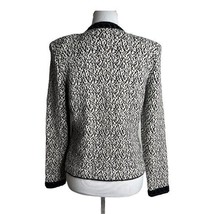 LIHLI Womens Santana Knit Blazer Jacket Black White Embroidered Soutache... - $74.25