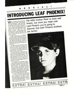 Leaf Phoenix teen magazine pinup clipping Special Report Teen Idols Teen... - £1.96 GBP