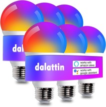 Dalattin Smart A19 Led Light Bulb With Wifi &amp; Bluetooth, Rgbc W Color, 6 Pack - £42.61 GBP