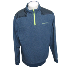 Vineyard Vines Blue Pullover Men&#39;s L Neon Green 1/4 Zip Sailing Shep Sweatshirt - £17.40 GBP