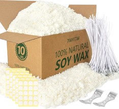 Soy Candle Wax for Candle Making 10 lbs Bag Premium Natural Soy Wax Flak... - $938.86 MXN