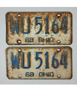1969 Ohio License Plates Matching Set WU 5164 - $36.63