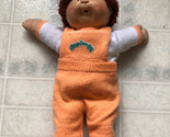 Vintage Cabbage Patch Kids Boy Doll Red Curly Hair Orange Knitted Overalls - £44.69 GBP