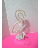 LED Flamingo Neon Light Garden Party 12.5&quot;T Room Decor New W/Tag - £13.99 GBP