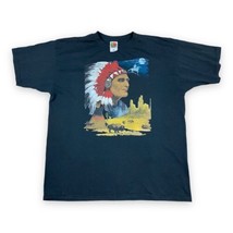 Vtg Native American Chief Spirits Horse Indian Camp Bison Moon T Shirt XL - £15.81 GBP