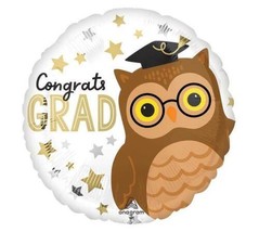 17&quot; Owl Graduate  The Grad Foil Mylar Balloon - Party Supplies Decorations - £7.17 GBP