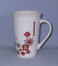 Starbucks Christmas Reds Mug Snowflakes Poinsettias - £5.52 GBP