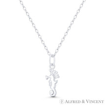 Baby Seahorse Sealife Boho Beachbum 18x6mm Pendant in Italy .925 Sterling Silver - £8.44 GBP+