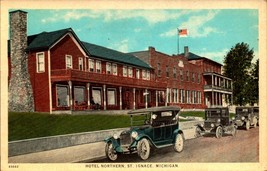 Hotel Northern, St. Ignace, Michigan Early 1900&#39;s White Border Postcard BK67 - £4.65 GBP