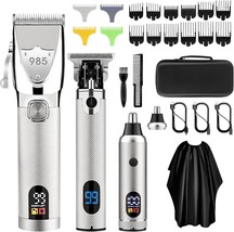 Professional Men&#39;S Hair Clippers: Electric Cordless Clippers And Trimmers Set, - £71.51 GBP
