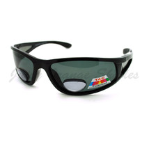 Mens Wrap Around Sport Sunglasses Polarized Plus Bifocal Reading Lens Black - £11.21 GBP+
