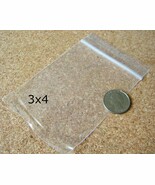 60 3&quot;x4&quot; x 2 mil Clear ZIPPER Poly BAGS reclosable PLASTIC Zipper Lock S... - $329.38 MXN
