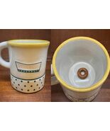 Krispy Kreme Doughnuts Ceramic Coffee Mug Hidden Donut Inside Polka Dot Cup - $16.82