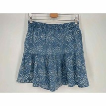 NWT Madewell Pull-On Ruffled Mini Skirt in Indigo Floral Sz S Blue - £21.74 GBP