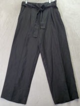 Ann Taylor Pants Womens Size Small Black Linen Pleated Front Pockets Drawstring - £20.58 GBP