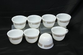 Corelle Corning Pyrex Cups Woodland Brown Lot of 8 - £25.92 GBP