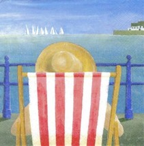 4pcs Decoupage Napkins, 33x33cm, Seating by Sea, Sea View, Nautical, Ser... - £3.38 GBP