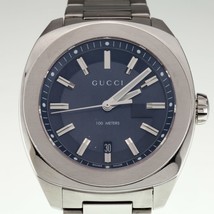 Gucci Men&#39;s Stainless Steel Quartz Watch w/ Satin Blue Dial and Date 142.2 - £623.01 GBP