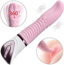 Heating Swing Spiral Flexible Licking Tongue Vibrator,G spot Vagina Sex Toys - $69.98