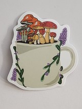 Mushrooms in Mug Multicolor Sticker Decal Super Cute Great Embellishment... - £1.77 GBP