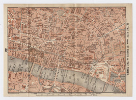 1889 Antique Map Of London The City From St. Paul&#39;s To The Tower / England - £21.49 GBP