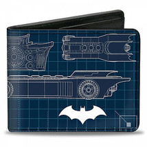 Batman Batmobile Blueprints Bi-Fold Wallet Blue - £20.46 GBP